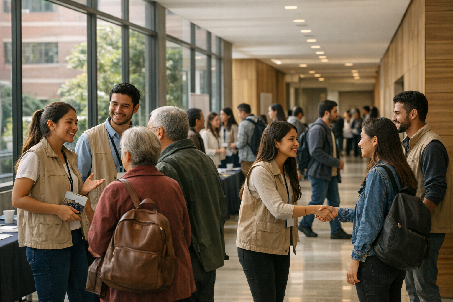 Recepción y orientación en una feria educativa