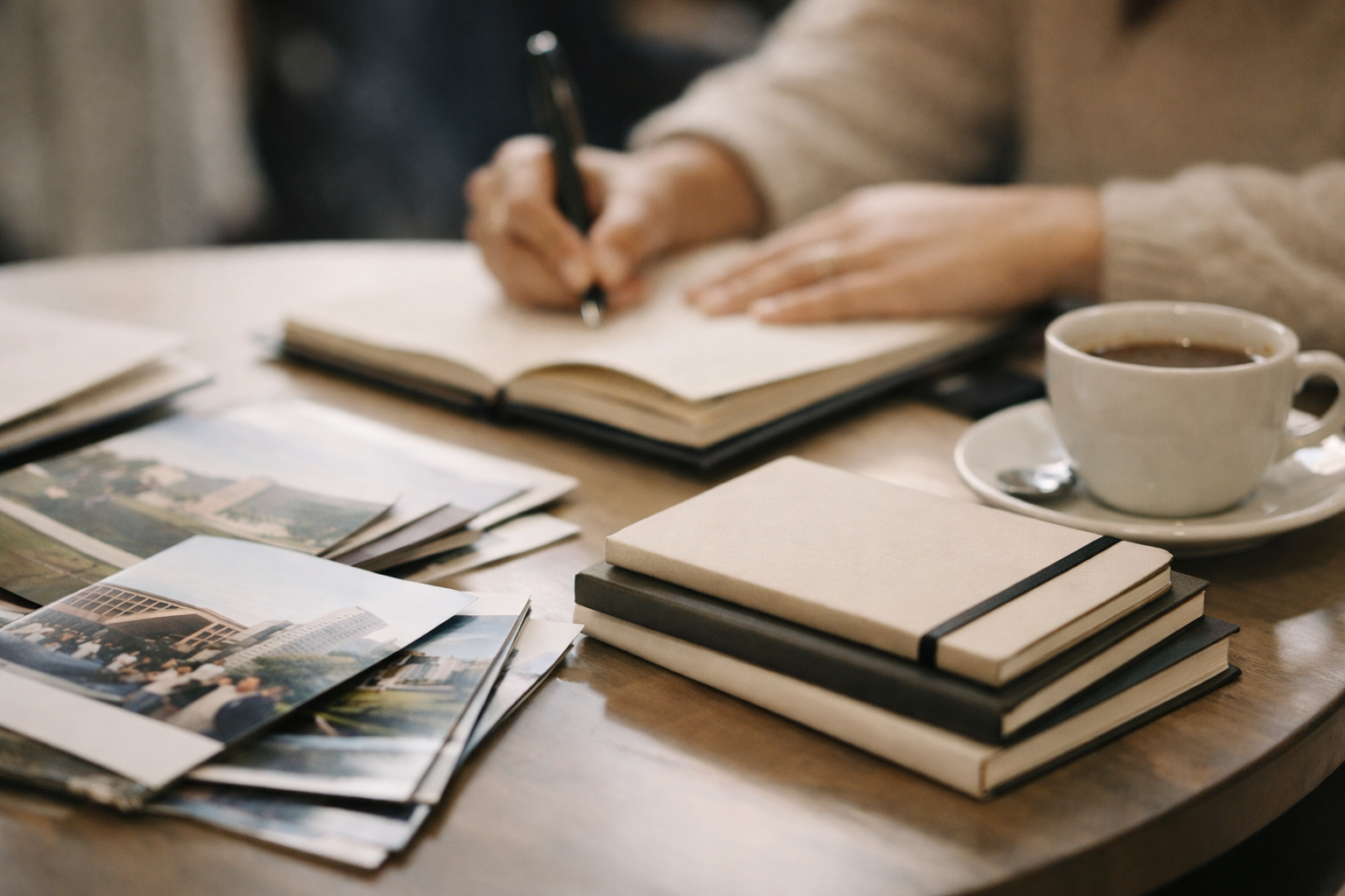 Detalle editorial de material informativo en un evento académico