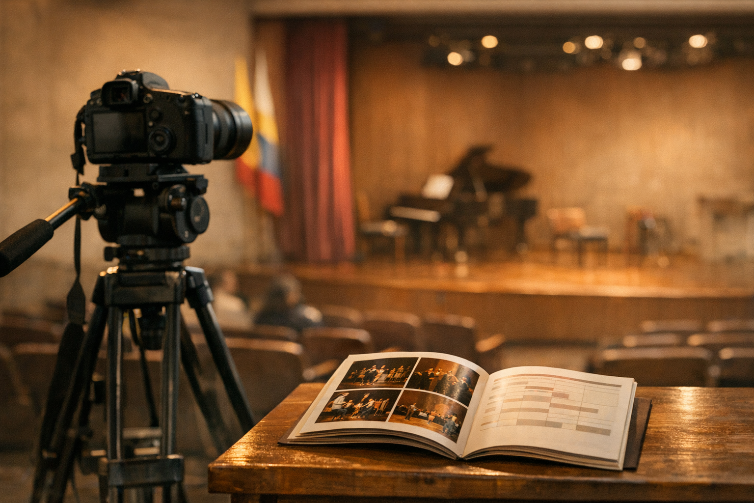 Detalle: cámara, guion y programación de exhibición